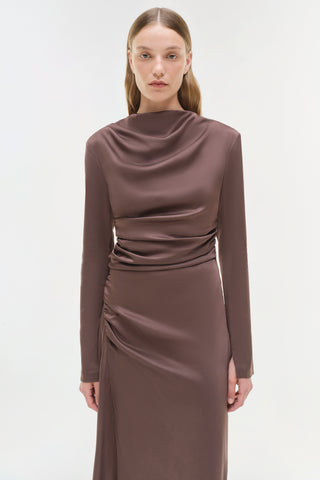 Odessa Satin Midi Dress