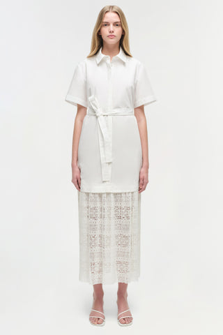 Jenner Lace Midi Shirt Dress