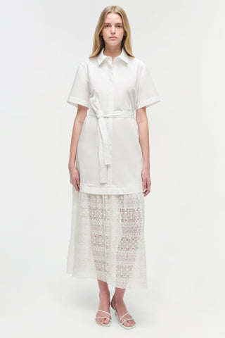 Jenner Lace Midi Shirt Dress