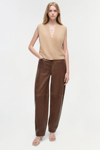 Waldon Leather Curved Leg Pant