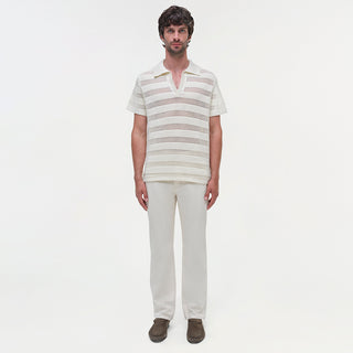 Calvin Striped Mesh Polo