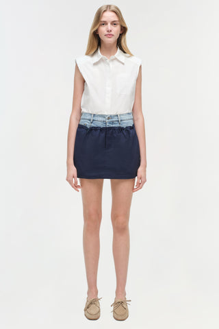 Hampton Denim Combo Mini Skirt