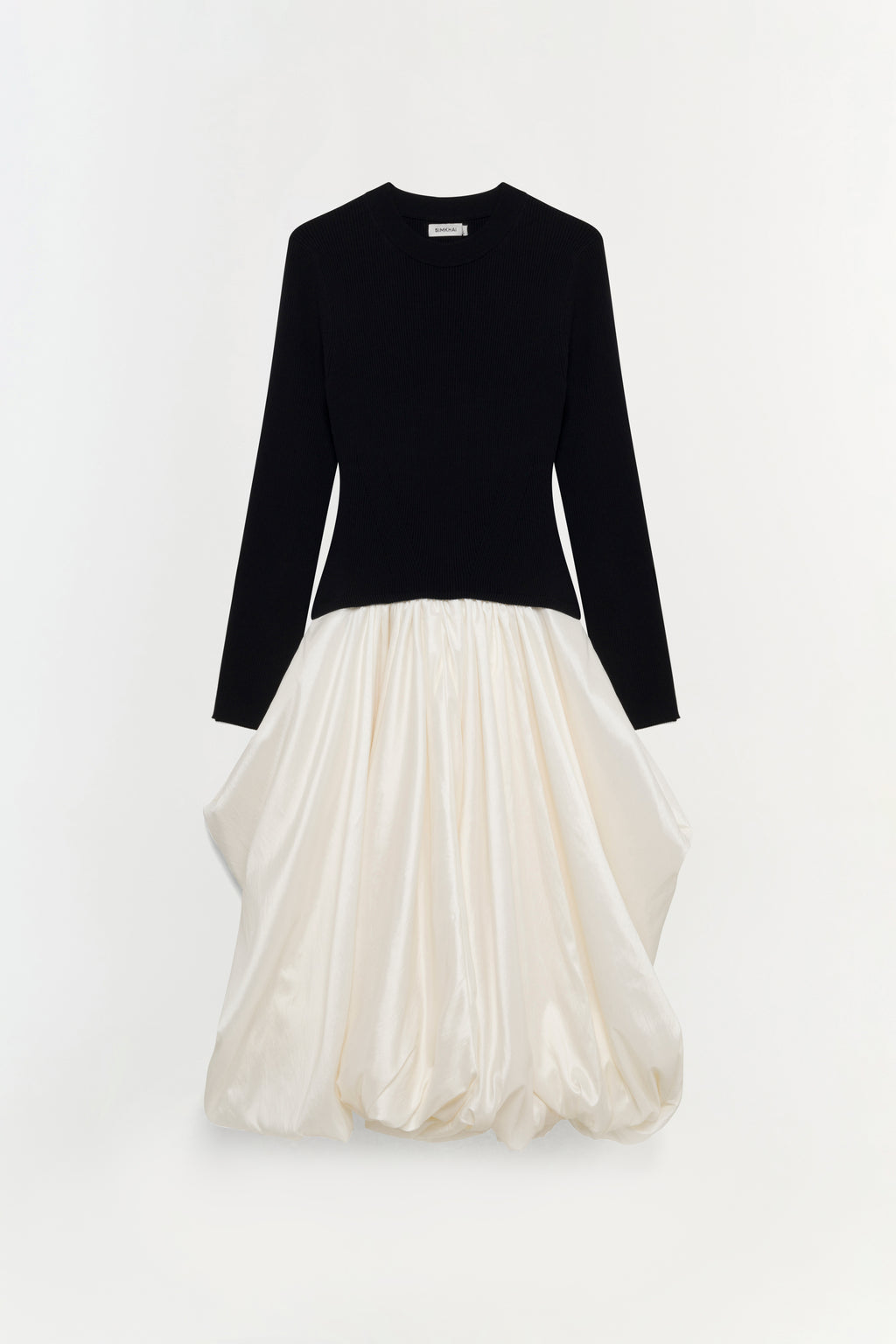 Kenlie Long Sleeve Mock Neck Midi Dress - Black Multi