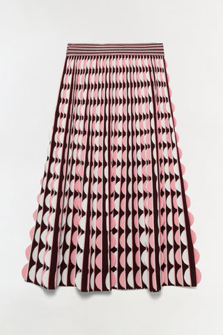 Micah Scalloped Knit Midi Skirt