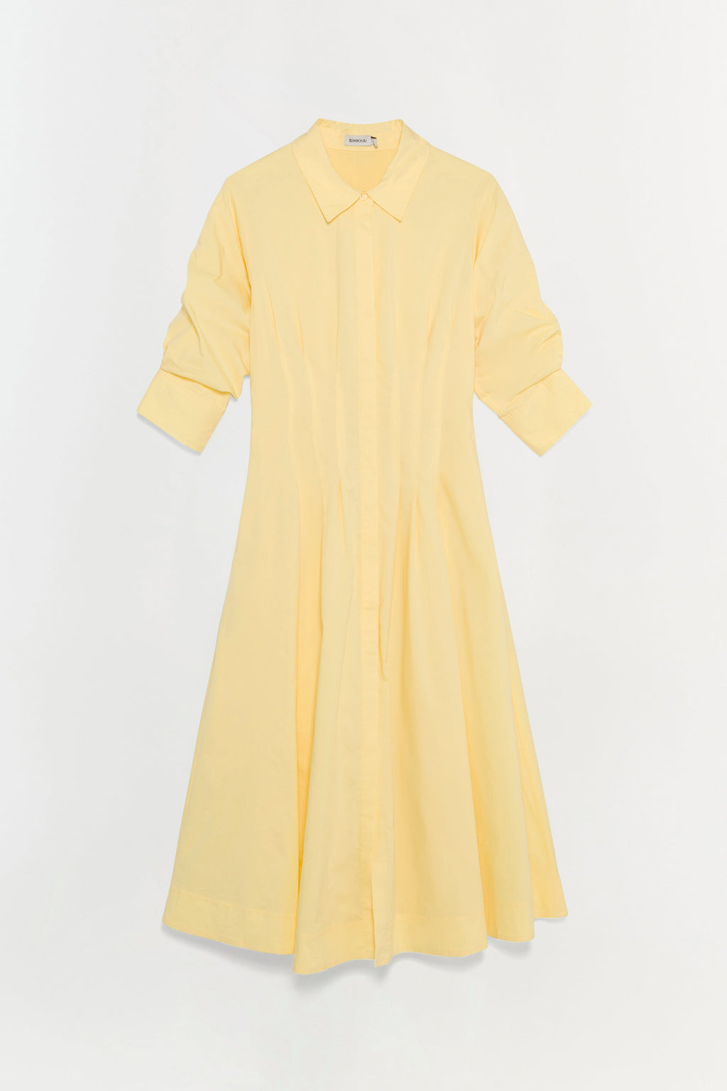 Jazz Pintuck Midi Dress - Buttercream Yellow | SIMKHAI Jazz Pintuck Midi Dress - Buttercream Yellow | SIMKHAI