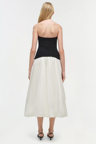 Izzy Strapless Taffeta Midi Dress