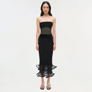 Emberly Strapless Plisse Top