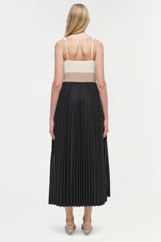 Stephanie Pleated Poplin Midi Dress