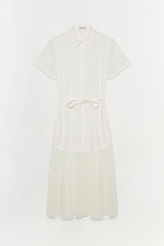 Jenner Lace Midi Shirt Dress