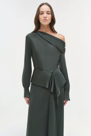 Maria Satin Midi Skirt