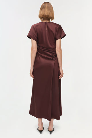 Marabella Draped Satin Midi Dress