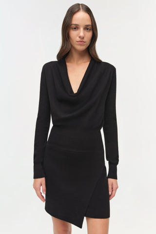 Aster Draped Wool Mini Dress