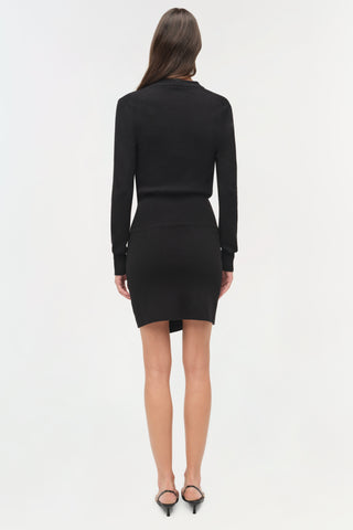 Aster Draped Wool Mini Dress