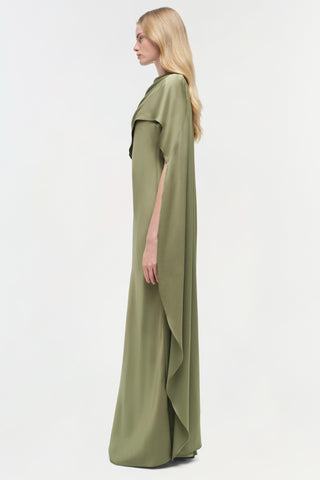 Izel Satin Cape Gown