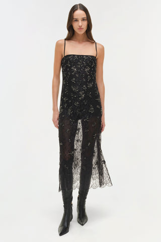 Carmela Embellished Lace Midi Dress