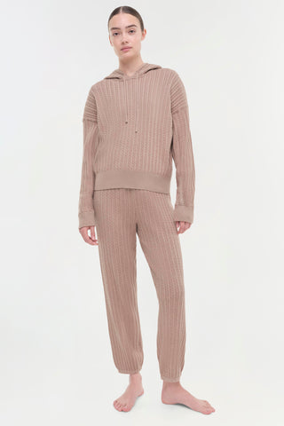 Cotton Cashmere Cable Hoodie