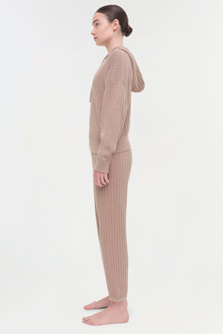 Cotton Cashmere Cable Hoodie