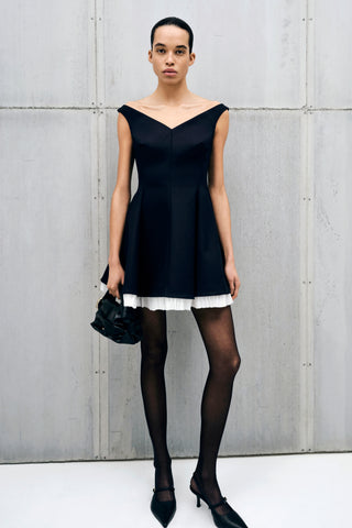 Dorothie Pleated Combo Mini Dress