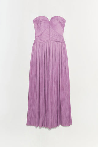 Aubriella Plisse Strapless Gown