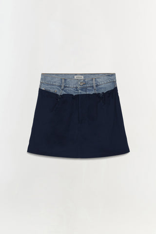 Hampton Denim Combo Mini Skirt