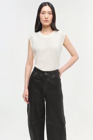 Waldon Leather Curved Leg Pant