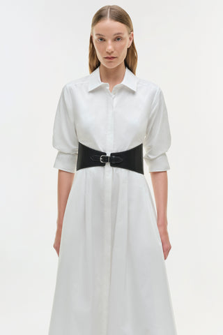 Olson Belted Cotton Midi Dress