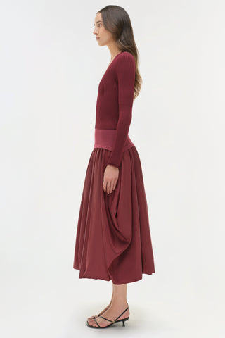 Corinn Taffeta Knit Midi Skirt