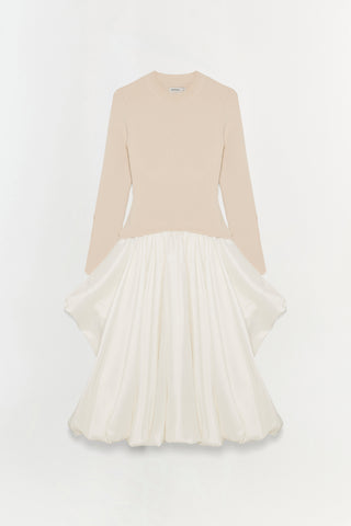 Kenlie Taffeta Knit Midi Dress