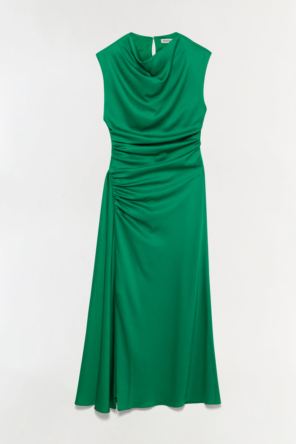 Burke Draped Satin Midi Dress  SIMKHAI