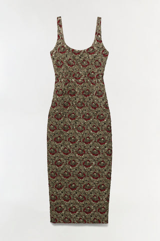 Ravenna Gilded Jacqaurd Midi Dress