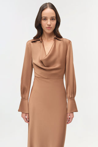 Adelle Draped Satin Gown