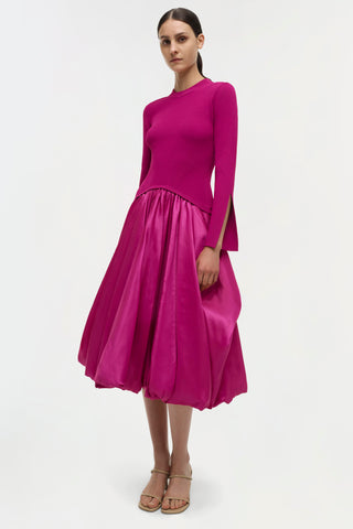 Kenlie Taffeta Knit Midi Dress