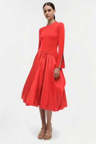 Kenlie Taffeta Knit Midi Dress