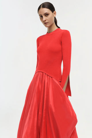 Kenlie Taffeta Knit Midi Dress