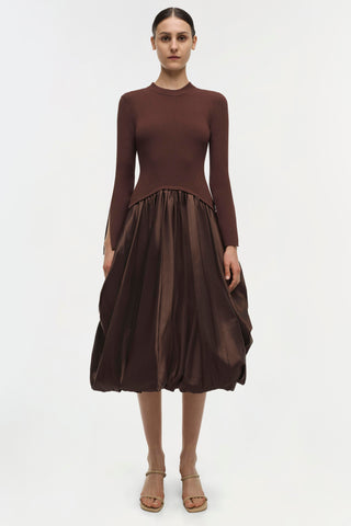 Kenlie Taffeta Knit Midi Dress