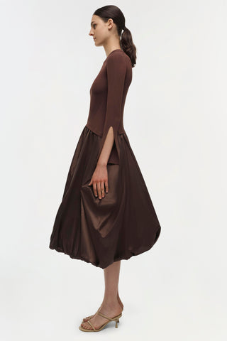 Kenlie Taffeta Knit Midi Dress