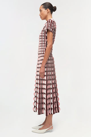 Micah Scalloped Knit Midi Skirt