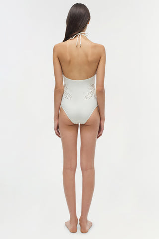 Nicolette Halter Embroidered Swimsuit