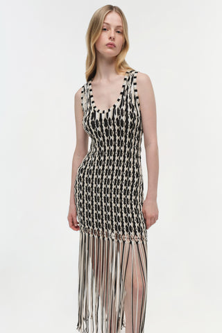 Sonia Fringe Knit Dress