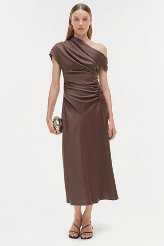 Joanna Satin Midi Dress