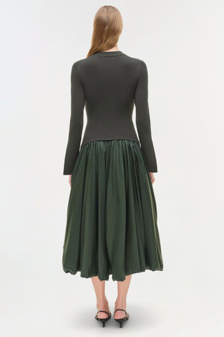 Kenlie Taffeta Knit Midi Dress