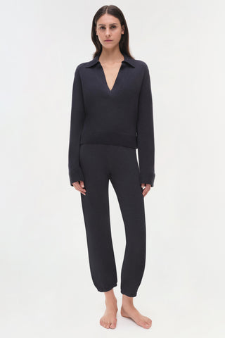 Cotton Cashmere Long Sleeve Polo