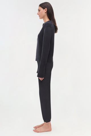 Cotton Cashmere Long Sleeve Polo