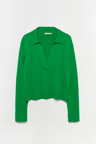 Cotton Cashmere Long Sleeve Polo