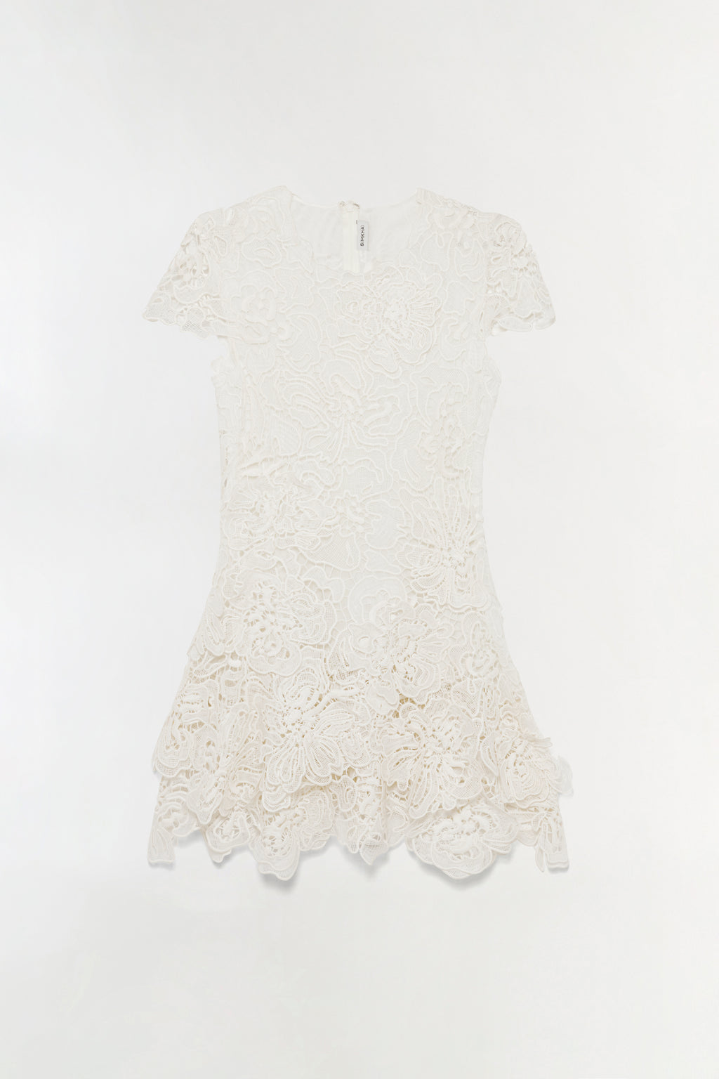 white lace dress with short sleeves Novelle Lace Mini Dress – SIMKHAI
