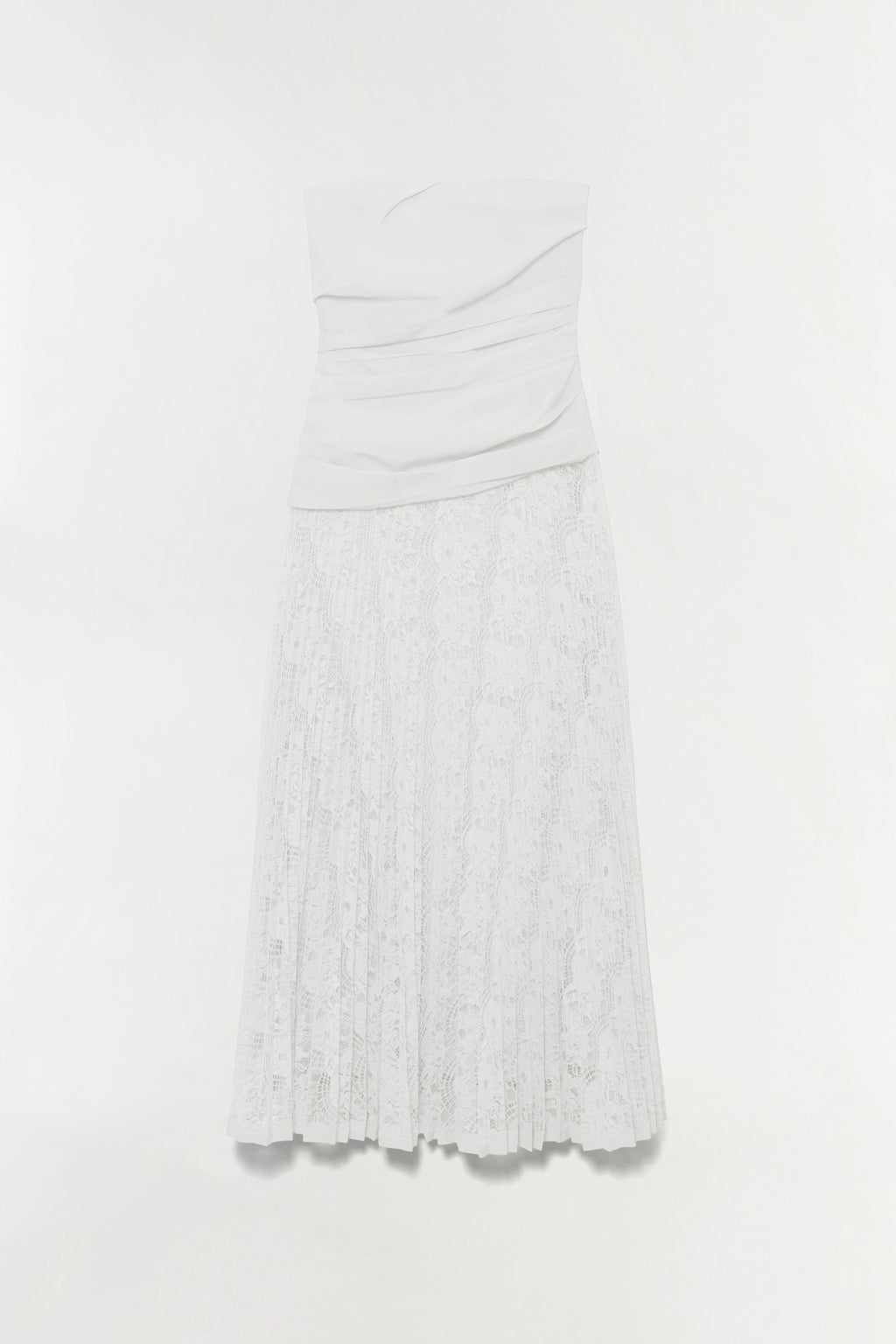 simkhai elise crochet midi dress SIMKHAI Women's Annalise Lace Strapless Midi-Dress - Ivory