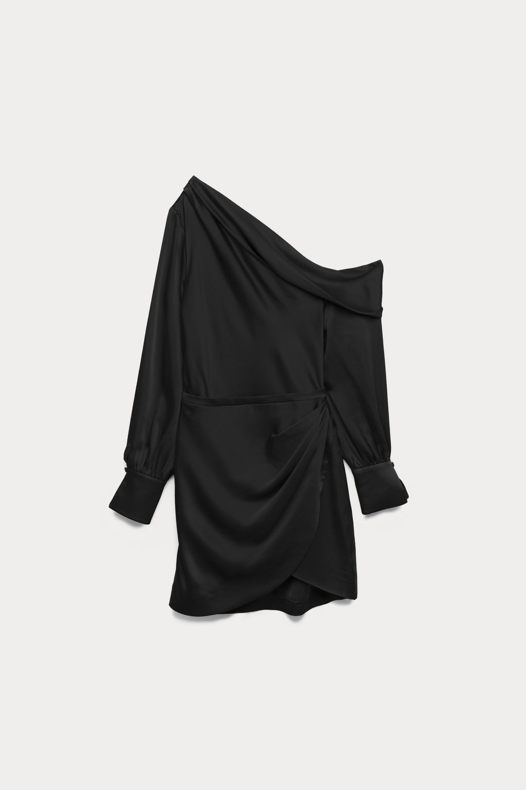 black one long sleeve dress SIMKHAI Cameron Shoulder Mini - NPU-Tandi-202232 Size:4X-Large Long Party Wear Flipkart Online Fit Model is 59