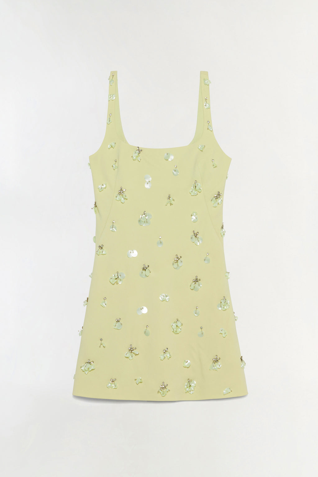 topshop yellow beaded dress Topshop Beaded Godet Minidress In Neutral