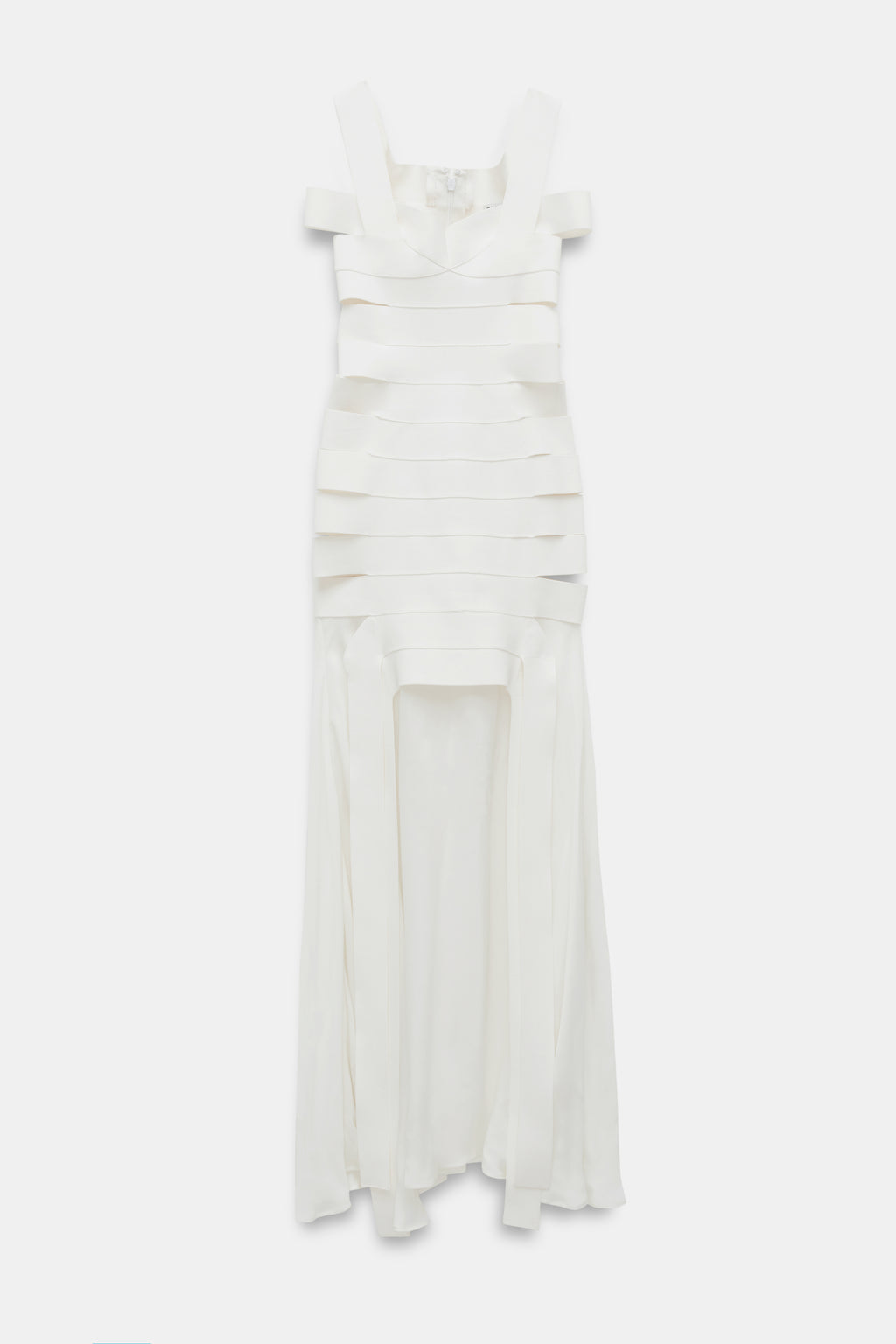 simkhai maxi dress Nancie cape-effect draped pleated jersey maxi dress - ivory