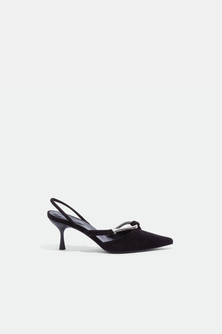 Love Knot Suede Slingback